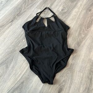 Robin  Piccone black strappy back bathing suit size 6